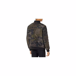 Calvin Klein Men's Quilted Zipper Detail Flight Jacket  Olive Camo  Me