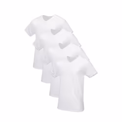 Fruit of the Loom Men's Tag-Free Cotton Undershirts Regular-V-Neck-4 Pack White Medium