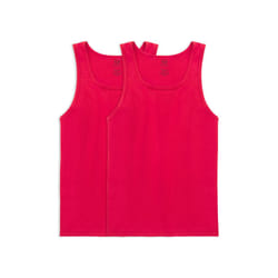 Fruit of the Loom Men's Eversoft Cotton T-Shirts S-4XL  Tank-2 Pack-Red  Medium