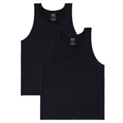 Fruit of the Loom Men's Eversoft Cotton Sleeveless T Shirts  Breathable & Moisture Wicking with Odor Control  Sizes S-4X  Tank-2 Pack-Black Ink  Large