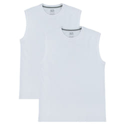 Fruit of the Loom Men's Eversoft Cotton Sleeveless T Shirts  Breathable & Moisture Wicking with Odor Control  Sizes S-4X  Muscle-2 Pack-White  Medium