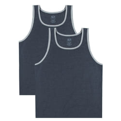 Fruit of the Loom Men's Eversoft Cotton Sleeveless T Shirts  Breathable & Moisture Wicking with Odor Control  Sizes S-4X  Tank-2 Pack-Black Heather  X