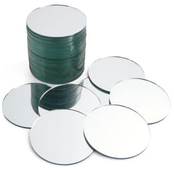 Juvale 50-Pack of Small Round Mirrors for crafts, 3-Inch glass Tile circles for Wall and Table Decor, Mosaics, DIY Home Projects, Decorations, Arts a