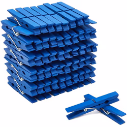 Juvale Wooden Clothespins for Baby Shower and Hanging 4-inch Blue 100-Pack