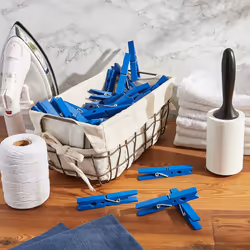 Juvale Wooden Clothespins for Baby Shower and Hanging 4-inch  Blue  100-Pack