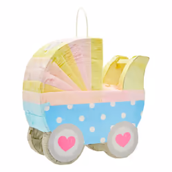 Small Baby Carriage Gender Reveal Pinata  Pastel Baby Shower Decorations (11.5 x 12.25 x 5 In)