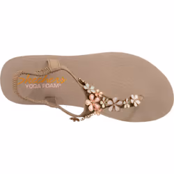 Skechers Women's Meditation-Glass Daisy Flip-Flop  Taupe Multi  10