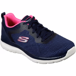 ) Skechers Bountiful Quick Path Textile Women's Navy/Hot Pink Trainers - Blue, 6 (Adults'