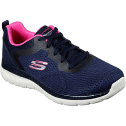 ) Skechers Bountiful Quick Path Textile Women's Navy/Hot Pink Trainers - Blue, 7 (Adults'