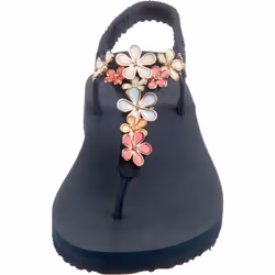Skechers Women's Meditation-Glass Daisy Flip-Flop  Navy Multi  8