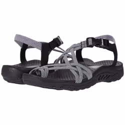 Skechers womens Reggae - IRIE MON -Multi Strap Toe Thong Sandal   Blac