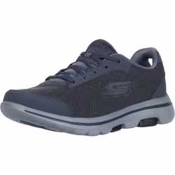 Skechers mens Gowalk 5 Demitasse - Textured Knit Lace Up Performance Sneaker Walking Shoe Charcoal/Black 10.5 X-Wide US