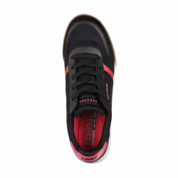Skechers 174 Zinger 2.0 Pearlescent Path Ladies Black and Hot Pink Textile Lace Up Trainers - UK 4