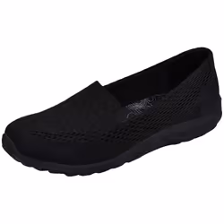 Skechers Women's Reggae Fest Willows Flat Black/Black Mesh 8.5 M US