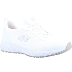 Skechers: Womens Squad SR Lace Up Safety Black size UK3 - 6, White