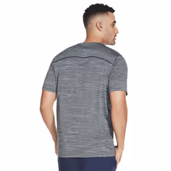 Skechers Mens On The Road Heathered Jersey Technical Crew Neck T-Shirt - L, Alloy/Black