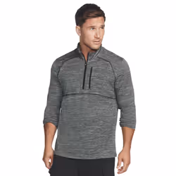 Skechers Mens 2021 On The Road Mock Neck Heathered 1/4 Zip Midlayer Sweater - S, Alloy/Bold Black