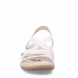 Skechers womens Reggae Slim Simply Stretch Sport Sandal  White  7 US