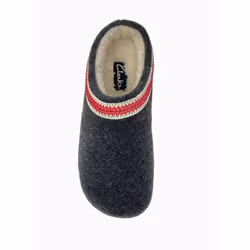 Clarks Womens Wool Felt Clog Slippers Warm Cozy Indoor Outdoor Faux Plush Soft Fur Lined Slipper for Women (Charcoal  7 M US)