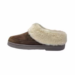 Clarks Women's Faux Fur Clog Indoor and Outdoor Slipper (Dark Brown  7