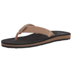 Quiksilver Men's Carver Suede 3 Point Flip Flop Athletic Sandal  Brown/Black/Brown  14