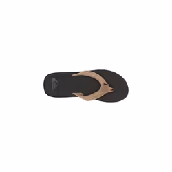 Quiksilver Men's Carver Suede 3 Point Flip Flop Athletic Sandal  Brown/Black/Brown  14