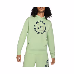 NIKE Mens Fleece Hoodie JDI Hooded Sweatshirt Green - XL