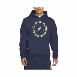 NIKE Mens Fleece Hoodie JDI Hooded Sweatshirt Navy - S
