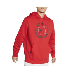 NIKE Mens Fleece Hoodie JDI Hooded Sweatshirt Red - L