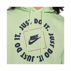 NIKE Mens Fleece Hoodie JDI Hooded Sweatshirt Green - L