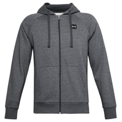 Under Armour Mens 2021 Rival Fleece Soft Brushed Raglan Full Zip Hoodie Hoody - XL, Pitch Grey/Light Heather