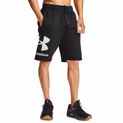 Under Armour Mens 2021 Rival FLC Big Logo Soft Brushed Cotton Fleece Shorts - L, Black/Onyx White