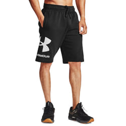 Under Armour Mens 2021 Rival FLC Big Logo Soft Brushed Cotton Fleece Shorts - XL, Black/Onyx White