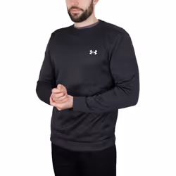 Under Armour Mens UA Water Repellent Fleece Lightweight Crew Sweater - S, Black/Halo Gray