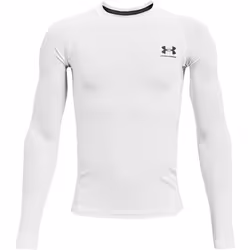 Under Armour Boys' HeatGear Armour Long-Sleeve T-Shirt White (100)/Black Large