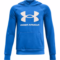 Under Armour Boys Rival Fleece Hoodie   Blue Circuit (436)/Onyx White   Youth X-Large