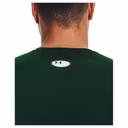Under Armour Men's Armour HeatGear Compression Short-Sleeve T-Shirt   Forest Green (301)/White  Large