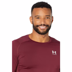 Under Armour Men's Armour HeatGear Compression Short-Sleeve T-Shirt   Maroon (609)/White  Large