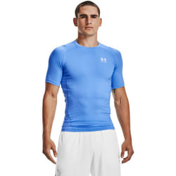 Under Armour Men's Armour HeatGear Compression Short-Sleeve T-Shirt   Carolina Blue (475)/White  Large