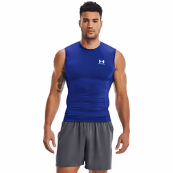 Under Armour Men's Armour HeatGear Compression Sleeveless T-Shirt Royal Blue (400)/White Large