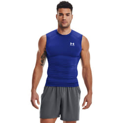 Under Armour Men's Armour HeatGear Compression Sleeveless T-Shirt   Royal Blue (400)/White  Large