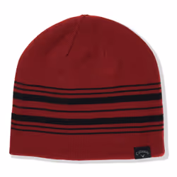 Callaway Golf Mens Tour Authentic Reversible Striped One Size Beanie Hat - One Size, Cardinal