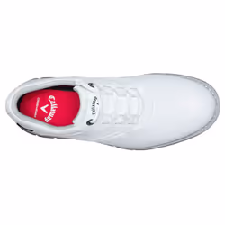 Callaway Golf Mens M597 LUX Leather Upper Spikeless Cushioned Golf Shoes - UK 7, White/White
