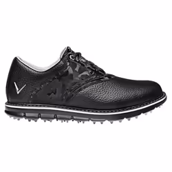 Callaway Golf Mens M597 LUX Leather Upper Spikeless Cushioned Golf Shoes - UK 7, Black/Black