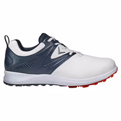 Callaway Golf Mens M599 ADAPT Spikeless Leather Upper Golf Shoes - UK 8, White/Navy