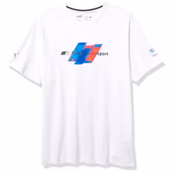 PUMA Men's Standard BMW MMS Logo Tee White  Medium