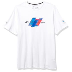 PUMA Men's Standard BMW MMS Logo Tee White  Medium