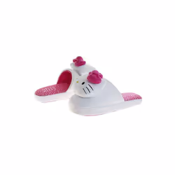 Hello Kitty 888478-size7-8 Hello Kitty 3D Plush Face Pink Bow Womens Slippers - Size 7-8