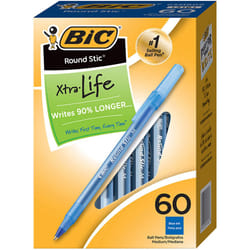 BIC ROUND STIC PEN BLUE 60 - 2 PK