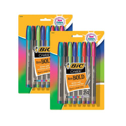 Cristal? Xtra Bold Fashion Ballpoint Pen  Medium Point (1.6mm)  Assorted Colors  24 Per Pack  2 Packs